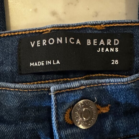 Veronica Beard Ryleigh Slim Straight High Rise Denim Jeans in Washed Oxf… - Picture 5 of 16